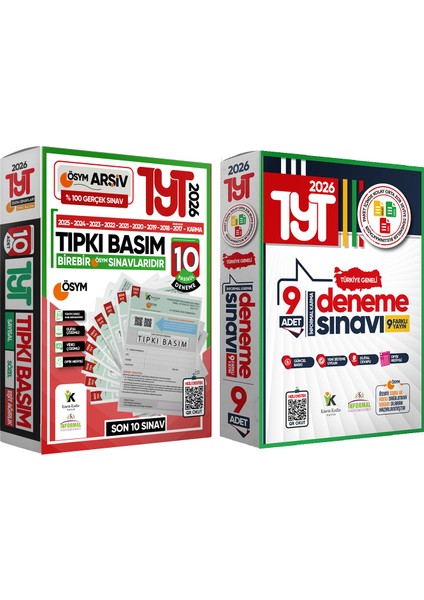 2026 YKS-TYT ÖSYM Çıkmış Soru 10’lu Tıpkı Basım ve Kurumsal 9’lu Özgün Paket Deneme Türkiye Geneli