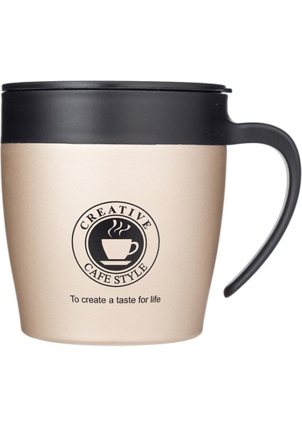 Kahve Kupa Kupa Paslanmaz Çelik Termos Bardakları Vakum Şişesi Su Şişesi Bussiness Taşınabilir Termo Bardak (Altın) (Yurt Dışından)