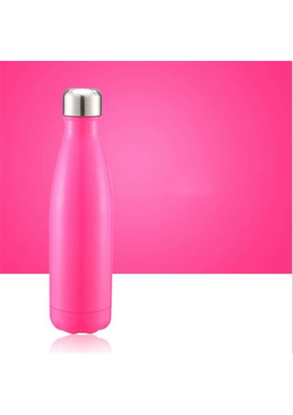 Termal Bardak Vakum Şişesi Isı Su Şişesi Taşınabilir Paslanmaz Çelik Spor Su Isıtıcısı, Kapasite: 500ML (Pembe) (Yurt Dışından)
