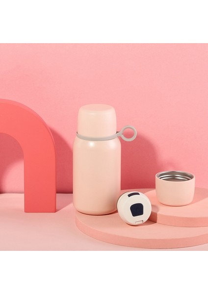 350ML 316 Paslanmaz Çelik Yalıtım Kupası Büyük Kapasite Kayışlı Büyük Göbek Kupası (Pembe) (Yurt Dışından)