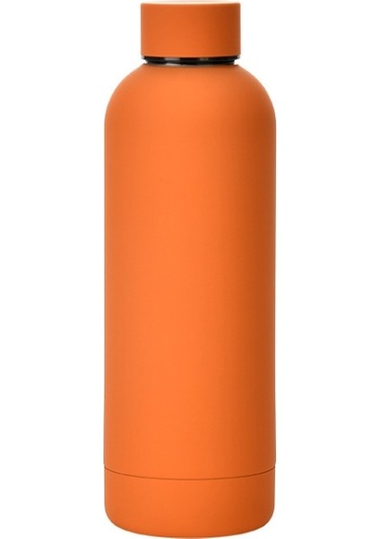 Paslanmaz Çelik Dış Mekan Mat Su Şişesi Taşınabilir Spor Su Kupası Kauçuk Boya Yalıtım Kupası (Cinnabar Turuncu) (Yurt Dışından)