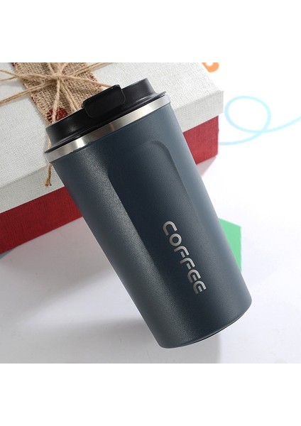 Çift Paslanmaz Çelik 304 Kahve Kupa Araç Termos Kupa Seyahat Termo Kupası 380ML (Mavi) (Yurt Dışından)