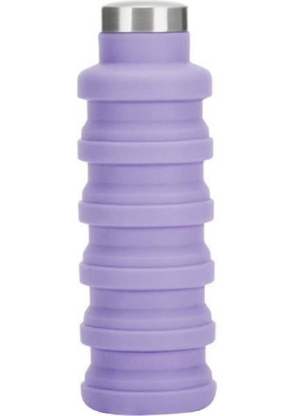 Taşınabilir Silikon Su Şişesi Geri Çekilebilir Katlanır Kahve Şişesi Açık Seyahat Seyahat Içecek Spor Içecek Su Isıtıcısı, Kapasite: 500ML (Mor) (Yurt Dışından)