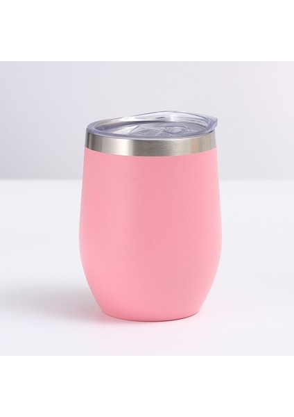 12OZ 354ML Paslanmaz Çelik Yumurta Kabuğu Kupa Mini U-Şekilli Çift Katmanlı Vakum Yalıtımlı Bardak (Pembe) (Yurt Dışından)