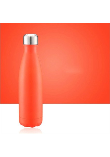 Termal Kupa Vakum Şişesi Isı Su Şişesi Taşınabilir Paslanmaz Çelik Spor Su Isıtıcısı, Kapasite: 500ML (Turuncu) (Yurt Dışından)