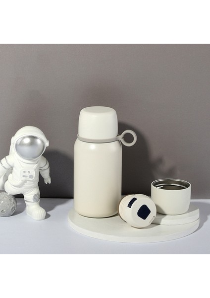 500ML 316 Paslanmaz Çelik Yalıtım Kupası Büyük Kapasite Kayışlı Büyük Göbek Kupası (Beyaz) (Yurt Dışından)