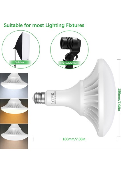 150W LED Ampul Fotoğraf Lambası Ampulü 2700K-6000K Kısılabilir Enerji Tasarruflu E27 Montaj Fotoğraf Stüdyosu Ev Için (Yurt Dışından) fırsatları