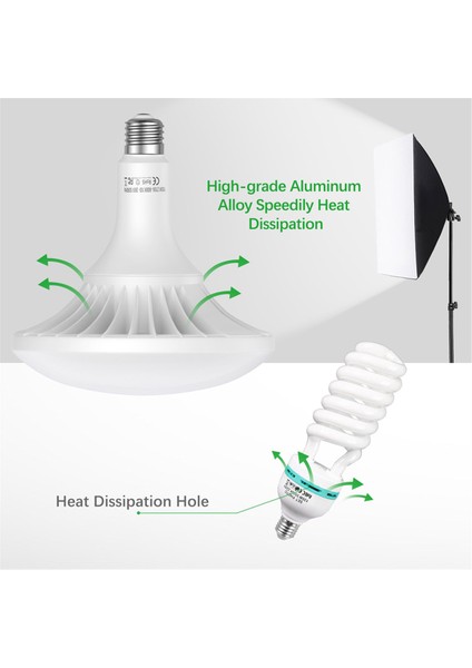 150W LED Ampul Fotoğraf Lambası Ampulü 2700K-6000K Kısılabilir Enerji Tasarruflu E27 Montaj Fotoğraf Stüdyosu Ev Için (Yurt Dışından) indirimleri