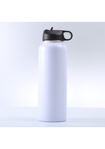 40OZ 1150ML 304 Paslanmaz Çelik Çift Katmanlı Vakum Saplı Spor Su Isıtıcısı Dış Mekan Taşınabilir Termal Kupa (Beyaz) (Yurt Dışından)