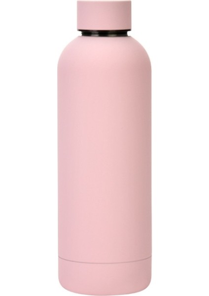 Paslanmaz Çelik Dış Mekan Mat Su Şişesi Taşınabilir Spor Su Kupası Kauçuk Boya Yalıtım Kupası (Açık Pembe) (Yurt Dışından)