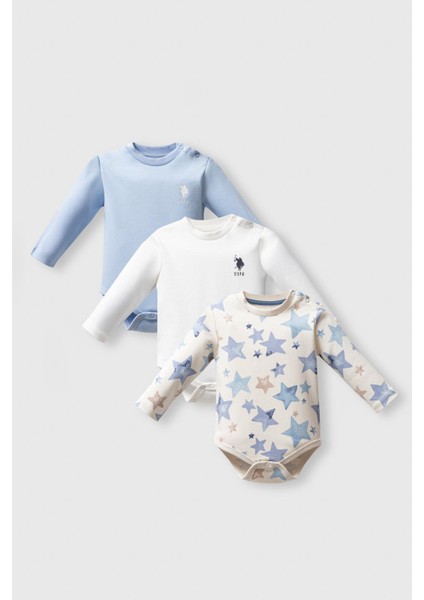 U.s.polo Assn 3lü Erkek Bebek Body Set, %100 Pamuk