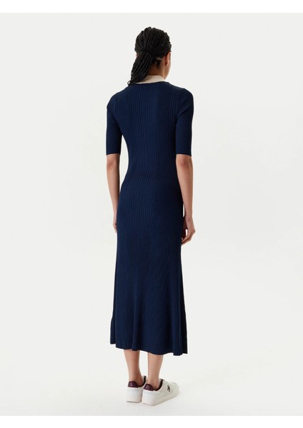 Th WW0WW47216 Mıxed Rıb Contrast Polo Kadın Elbise fırsatları