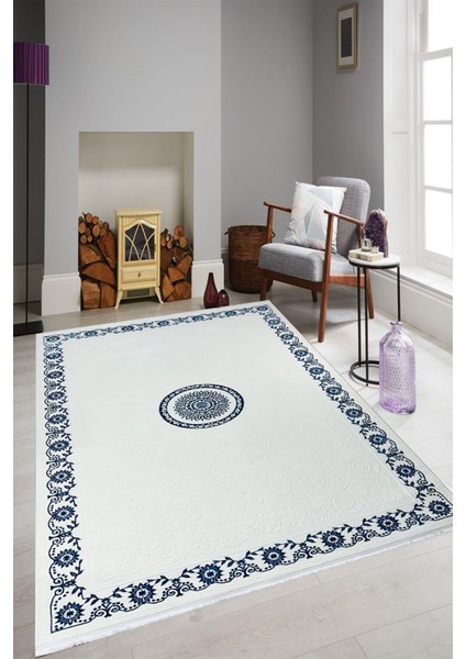 Sarar Moda Halı Zigana Saçaklı Göbek,çerçeve Desenli Salon,oturma,mutfak Modern Dokuma Halısı