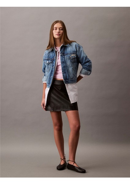 Ck LV047B075G 90S Trucker Jacket Gold Dust Kadın Ceket