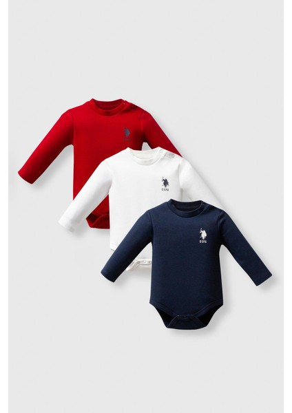 U.s.polo Assn 3lü Erkek Bebek Body Set, %100 Pamuk