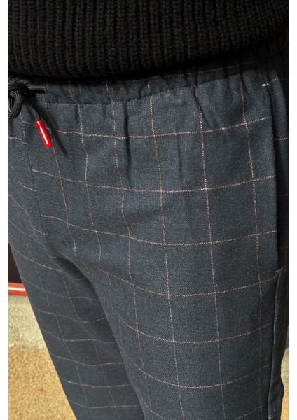 Erkek Kışlık Bel Lastikli Ekose Pantolon indirimleri