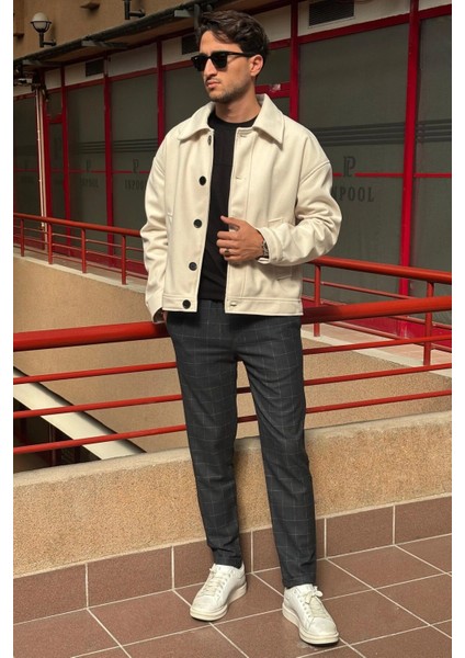 Erkek Kışlık Bel Lastikli Ekose Pantolon