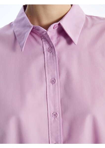 Lcw Modest Lila Düz Poplin Kadın Gömlek Tunik fırsatları