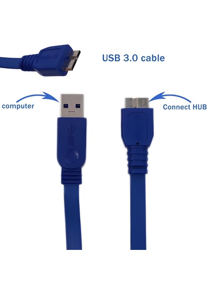 USB 3.0 4 Port Hub ⚡ Hızlı Çoğaltıcı Çoklayıcı Anahtarlı USB Çoklayıcı