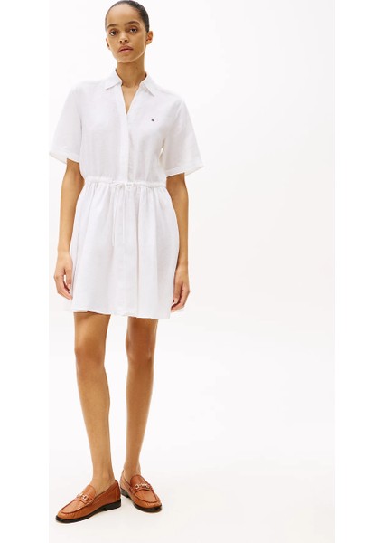 Th WW0WW44672 Ess Lınen S/s Kadın Elbise