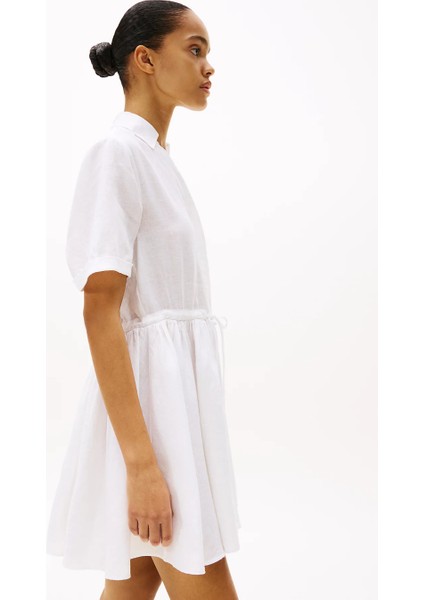 Th WW0WW44672 Ess Lınen S/s Kadın Elbise fırsatları