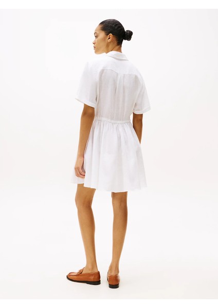 Th WW0WW44672 Ess Lınen S/s Kadın Elbise indirimleri