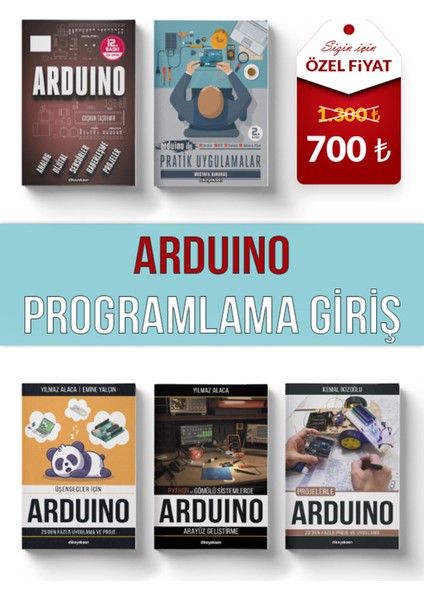 Arduino Programlamaya Giriş Eğitim Seti (5 Kitap)