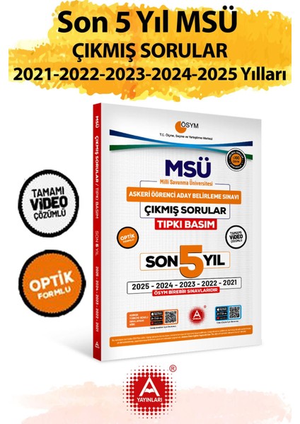Son 5 Yıl Msü Çıkmış Sorular-Tıpkı Basım-Bire Bir Ösym-Tamamı Video Çözümlü