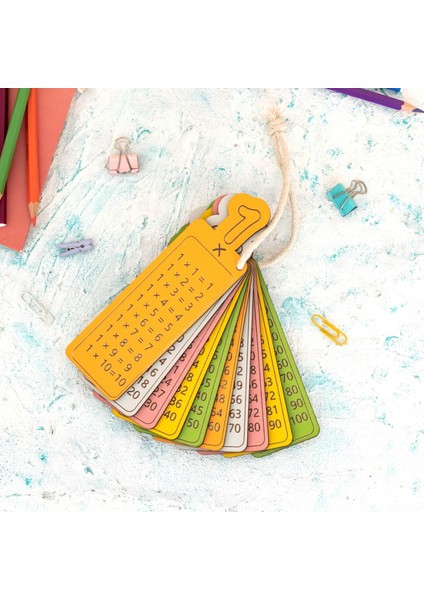Ahşap Renkli ve Doğal Çarpım Tablosu Seti | Montessori Uyumlu Eğitim Materyali