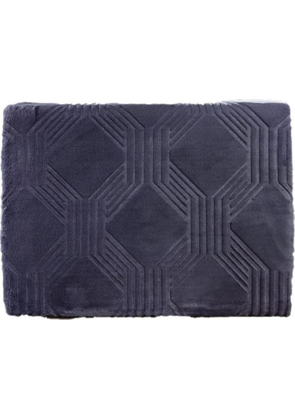Trendy Tek Kişilik Art Deco Lacivert Battaniye