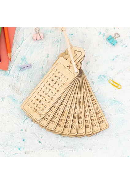 Ahşap Renkli ve Doğal Çarpım Tablosu Seti | Montessori Uyumlu Eğitim Materyali