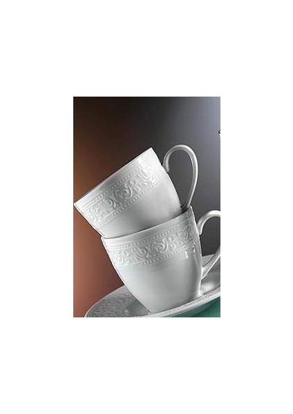 Porselen Açelya 12 Parça 6 Kişilik Kahve Fincan Takımı