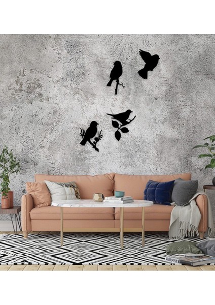 Modern Dörtlü Kuş Ahşap Mdf Duvar Dekorasyon Ürünü fırsatları