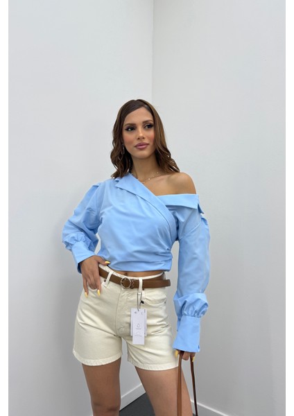 Samira Ekru Yüksel Bel Kot Şort