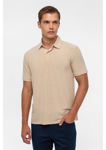 Bej Regular Düz Polo Yaka Tişört fiyatları