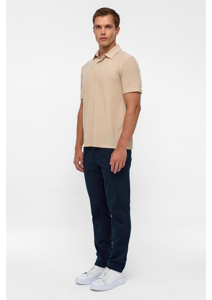 Bej Regular Düz Polo Yaka Tişört fırsatları