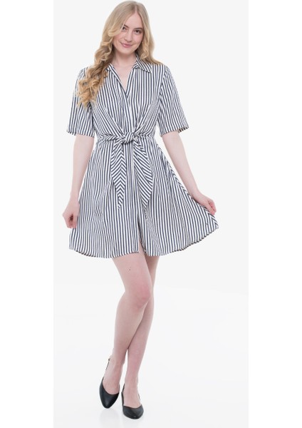 Th WW0WW45820 Vıs Twıll S/s Knot Kadın Elbise