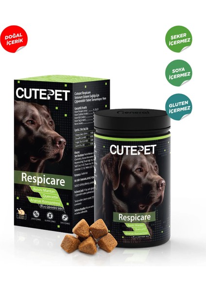 Respicare Köpek Solunum Sistemi Sağlığı Için Ödül Maması Formunda Çiğnenebilir Tablet