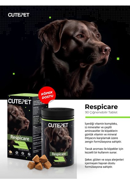 Respicare Köpek Solunum Sistemi Sağlığı Için Ödül Maması Formunda Çiğnenebilir Tablet fiyatları