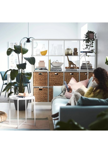 Kallax Raf Ünitesi Beyaz 147 x 164 cm Açık 16 Bölmeli Depolamalı Duvara Monte indirimleri