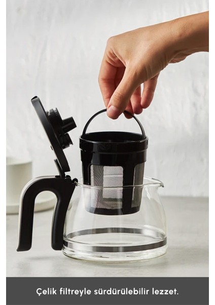 Just Coffee Aroma 2 In 1 Filtre Kahve ve Çay Demleme Makinesi Bej