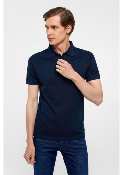 Lacivert Slim Düz Polo Yaka Tişört fiyatları