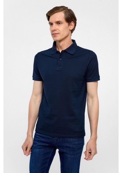Lacivert Slim Düz Polo Yaka Tişört fırsatları