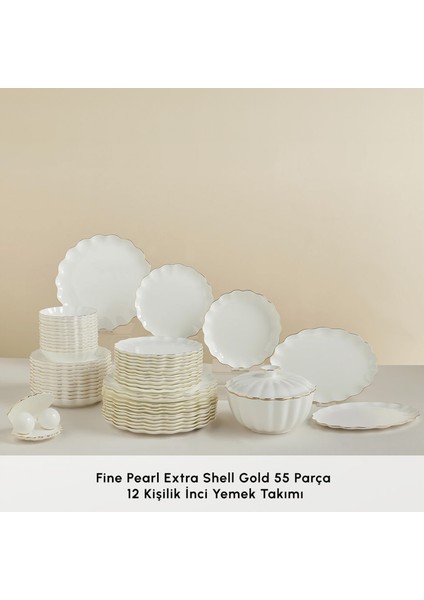 Fine Pearl Extra Shell 58 Parça 12 Kişilik Yemek Takımı Gold fiyatları