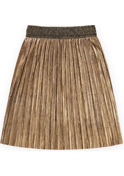 Piliseli Sim Lastik Detaylı Etek 2-10 Yaş Gold
