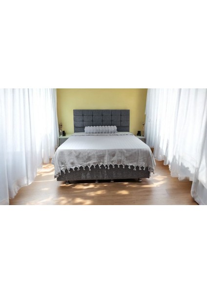 Çift Kişilik Pike 200X230CM, Gri, %100 Pamuk, Yumuşak Dokulu, Hann Yalın