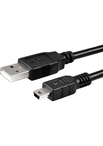 Mini USB 5‑pin Kablo 🔌 Usb‑a To Mini‑b 5‑pin 1.5 m Siyah Data Şarj Kablosu