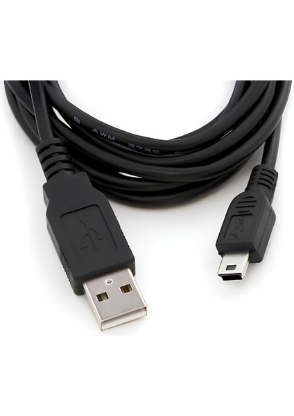 Mini USB 5‑pin Kablo 🔌 Usb‑a To Mini‑b 5‑pin 1.5 m Siyah Data Şarj Kablosu fiyatları