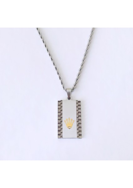 Kral Tacı Figürlü Çelik Kolye fiyatları