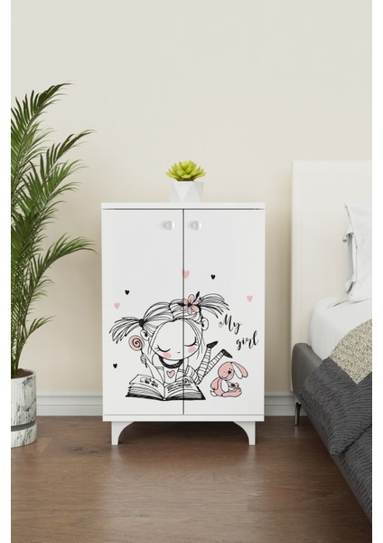 My Girl 2 Raflı Çok Amaçlı Dolap Çocuk Odası Dolabıf modelleri